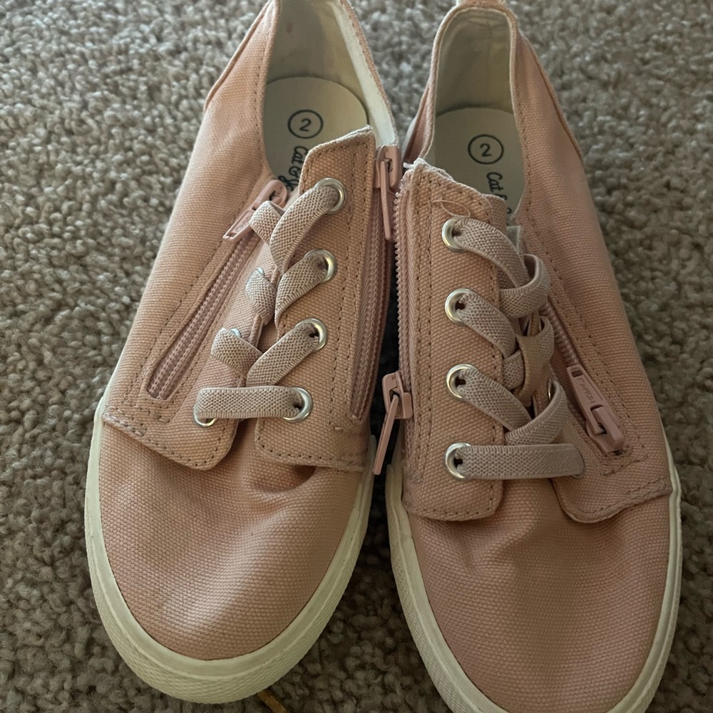 Girls pink slip on fashion sneaker